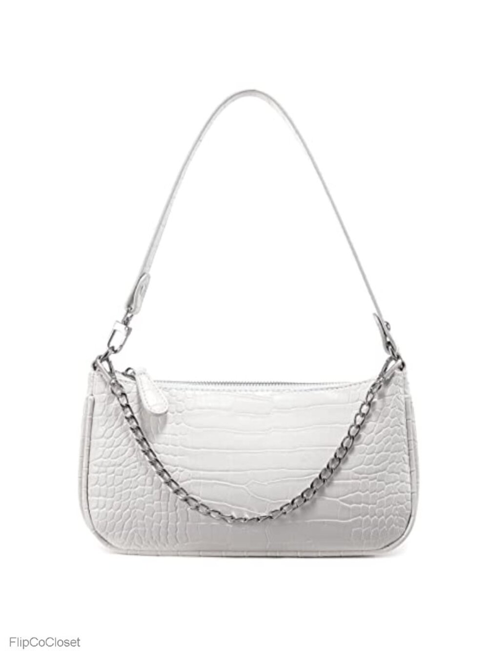 Small PU Leather Retro Tote Handbag Crocodile Pattern Shoulder Bag Clutch Purse